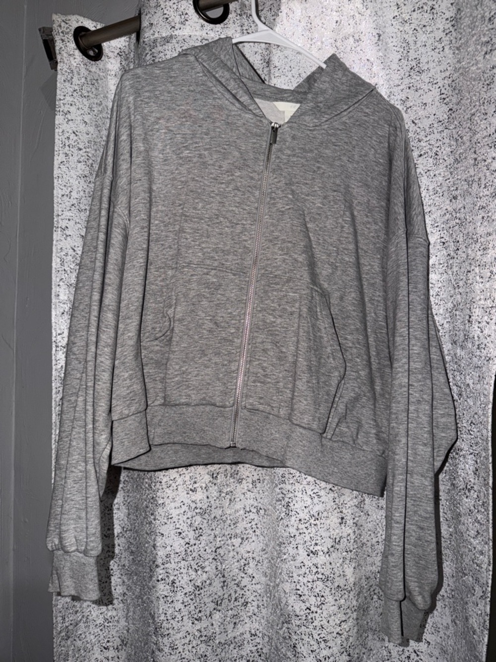 H&M Gray Zip-Up Hooded Sweatshirt Jacket